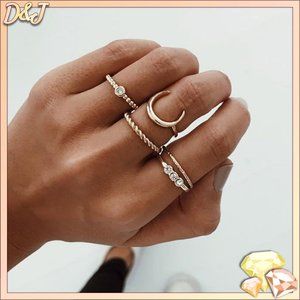 šāØ Moon Ring Set